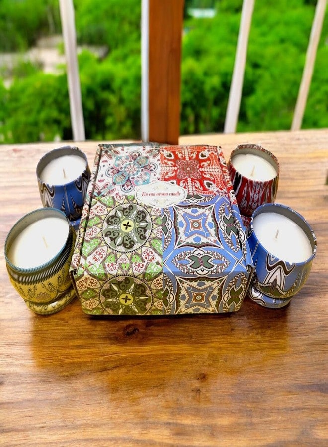 Maefele Decorative Scented Candles in Designer Tins, Set of 4, Gift Set (Divine Grace) - Image 1